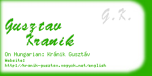 gusztav kranik business card