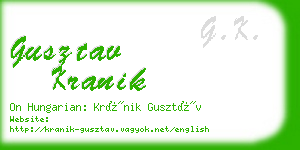 gusztav kranik business card